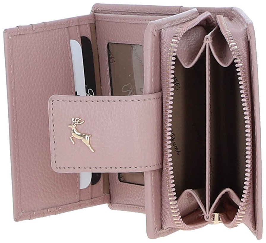 Вместительное женское портмоне из фактурной натуральной кожи розового цвета Ashwood Woodrose 94462 modnotak фото №3