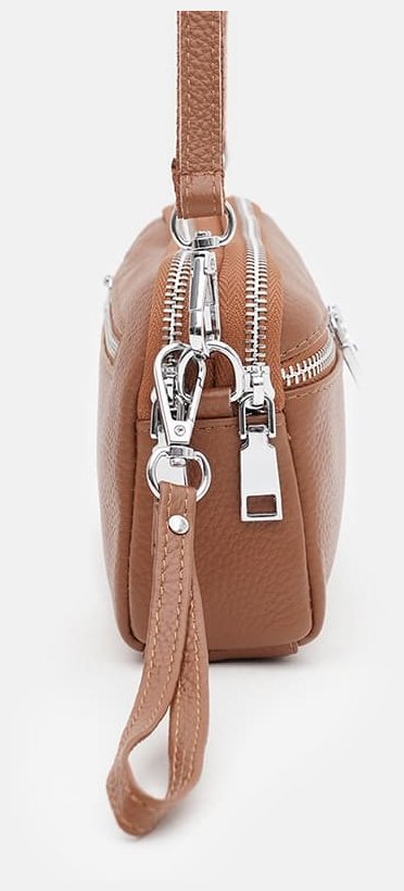 Женская сумка на 2 отделения через плечо из фактурной рыжей кожи Borsa Leather 104562 фото №4 Женская сумка на 2 отделения через плечо из фактурной рыжей кожи Borsa Leather 104562 modnotak фото №4