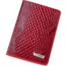 Красивая обложка для паспорта из натуральной кожи красного цвета KARYA (093-019) - 1