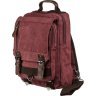 Малиновая текстильная сумка-рюкзак на одно плечо Vintage (20140) - 1