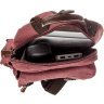 Малинова текстильна сумка-рюкзак на одне плече Vintage (20140) - 5