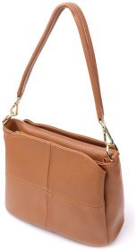 Женская кожаная сумка рыжего цвета на три вместительных отделения Vintage 94862