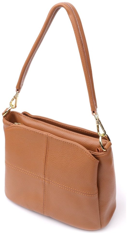 Женская кожаная сумка рыжего цвета на три вместительных отделения Vintage 94862 modnotak фото №1