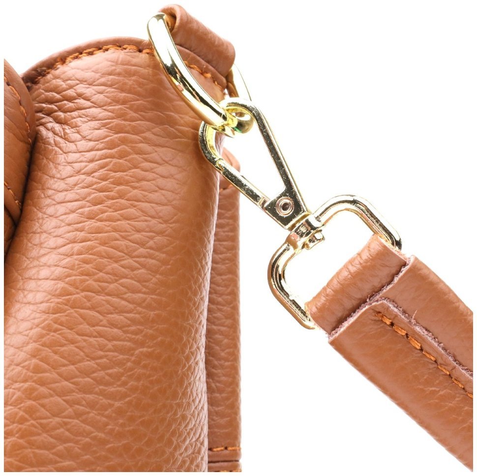 Женская кожаная сумка рыжего цвета на три вместительных отделения Vintage 94862 modnotak фото №5