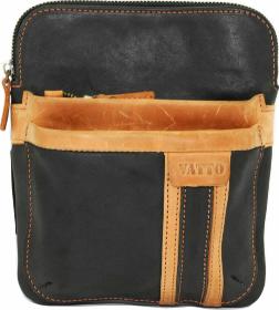 Вінтажна чоловіча сумка планшет чорна з рудим VATTO (12103)