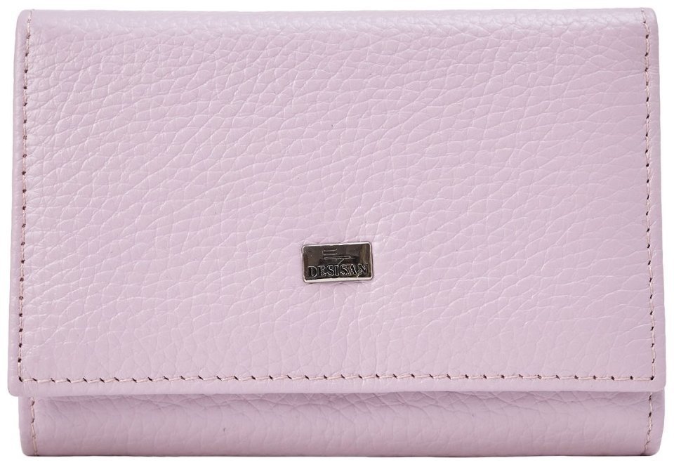 Женский кожаный кошелек на кнопке с монетницей Desisan 106662 сиреневого цвета modnotak фото №1