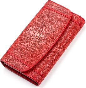 Красный кошелек из шлифованной кожи морского ската STINGRAY LEATHER (024-18088)