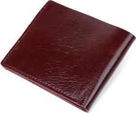 Женский кошелек двойного сложения из гладкой кожи цвета марсала Shvigel (2416463)