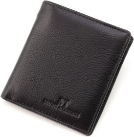 Шкіряний гаманець чорного кольору з фіксацією на магніти ST Leather 1767262