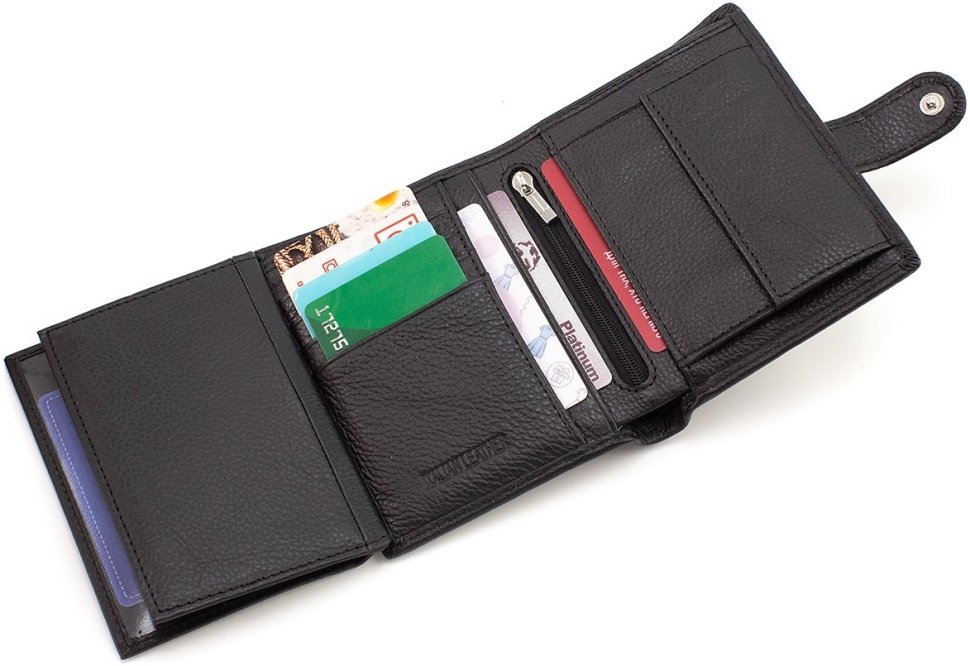 Мужское портмоне из натуральной кожи черного цвета под документы ST Leather 1767362