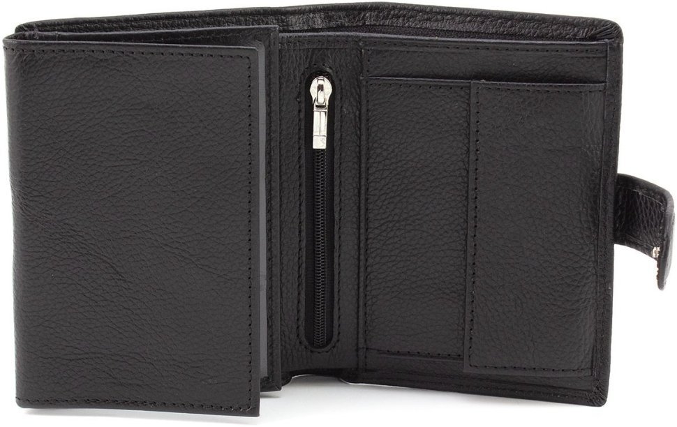 Чоловіче портмоне з натуральної шкіри чорного кольору під документи ST Leather 1767362