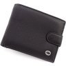 Мужское портмоне из черной кожи с откидным блоком под карты и документы ST Leather 1767462 - 1