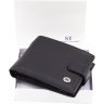 Мужское портмоне из черной кожи с откидным блоком под карты и документы ST Leather 1767462 - 8