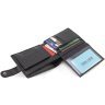 Мужское портмоне из черной кожи с откидным блоком под карты и документы ST Leather 1767462 - 5