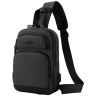 Середня чоловіча сумка-слінг із міцного текстилю чорного кольору Confident 77462 modnotak фото - 11