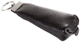 Качественная ключница из натуральной фактурной кожи Desisan 107562 черного цвета