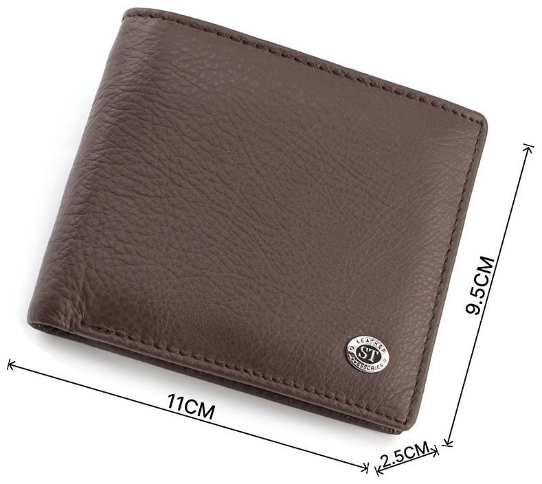 Коричневий чоловічий гаманець на магнітах ST Leather (16526) modnotak фото №3