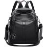 Жіночий шкіряний рюкзак чорного кольору на два відділення Olivia Leather 77562 - 4