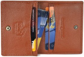 Коричневый картхолдер из кожи флотар на кнопке Hammonds Flycatcher CC606 с RFID защитой 107962