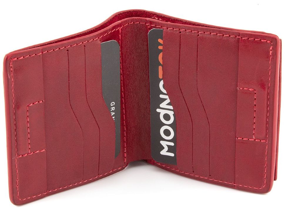 Червоний шкіряний гаманець ручної роботи Grande Pelle (13021)
