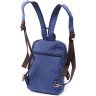 Синій чоловічий слінг-рюкзак із якісного текстилю на дві блискавки Vintage 2422165 - 2