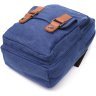 Синій чоловічий слінг-рюкзак із якісного текстилю на дві блискавки Vintage 2422165 - 3