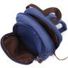 Синий мужской слинг-рюкзак из качественного текстиля на две молнии Vintage 2422165 - 4