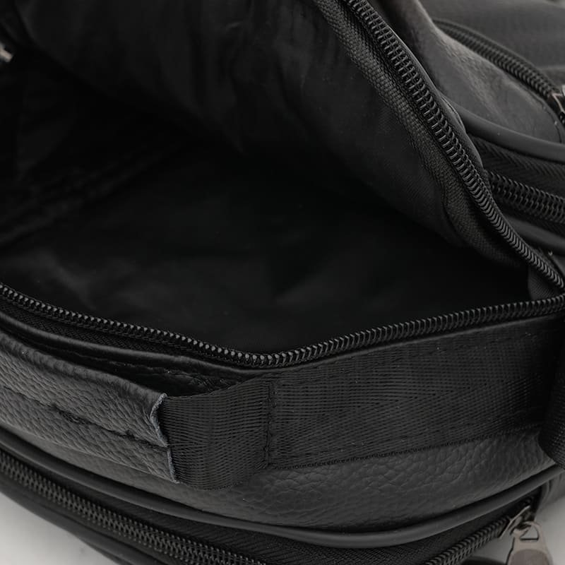 Повседневная кожаная барсетка для мужчин с ручкой для носки Borsa Leather 98562 черного цвета modnotak фото №5