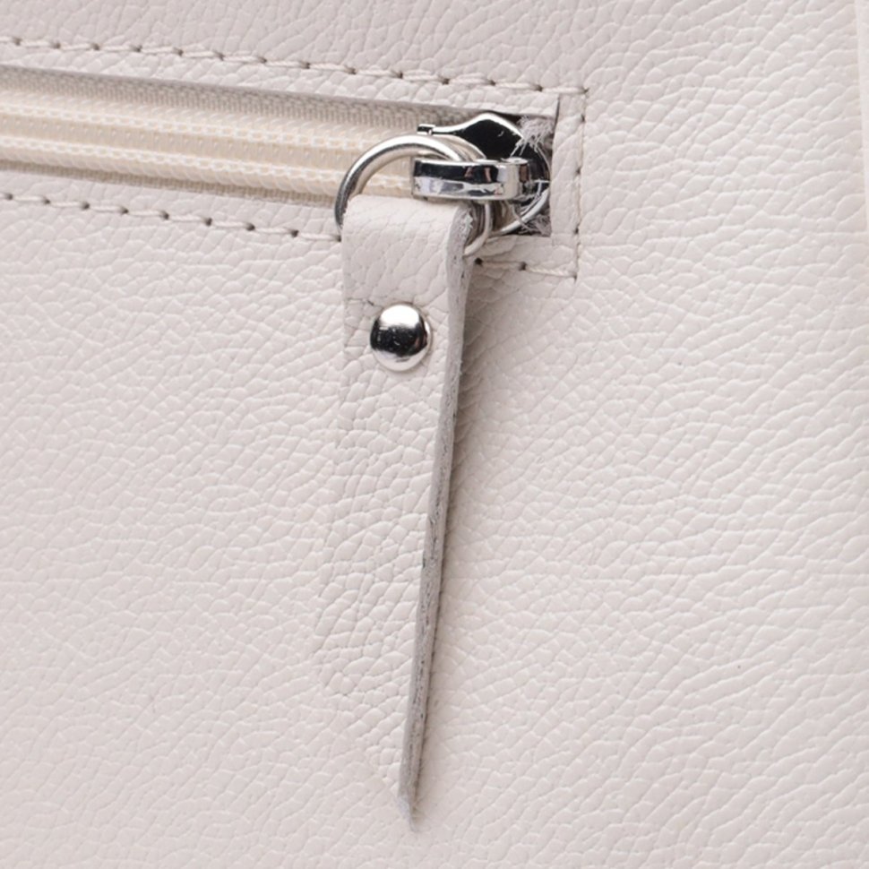 Элегантная женская сумка-багет бежевого цвета из натуральной кожи Shvigel 2422835 modnotak фото №6