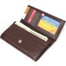 Довгий жіночий гаманець із натуральної зернистої шкіри коричневого кольору з клапаном CANPELLINI (2421654) - 3