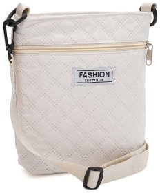 Стильная женская сумка из качественного текстиля белого цвета Monsen 88862