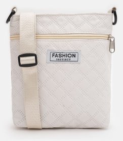 Стильная женская сумка из качественного текстиля белого цвета Monsen 88862