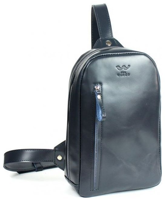 Мужская сумка-слинг из гладкой кожи темно-синего цвета BlankNote Chest bag 78962 фото №2 Мужская сумка-слинг из гладкой кожи темно-синего цвета BlankNote Chest bag 78962 modnotak фото №2