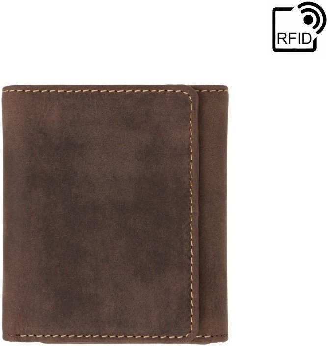 Вінтажний гаманець потрійного складання з натуральної шкіри коричневого кольору Visconti Apache 69162