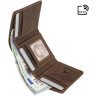 Вінтажний гаманець потрійного складання з натуральної шкіри коричневого кольору Visconti Apache 69162 - 2