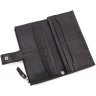 Черный кожаный купюрник вертикального типа на хлястике с кнопкой ST Leather (15384) - 6