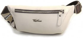 Жіноча бананка з натуральної шкіри молочного кольору Tom Stone (10917)