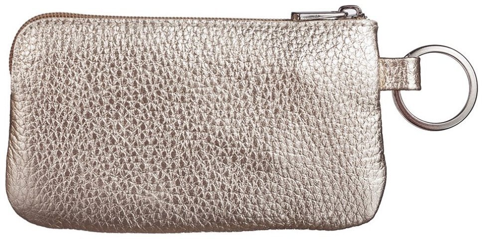 Золотистая женская ключница из фактурной кожи на молнии Desisan 79762 modnotak фото №2