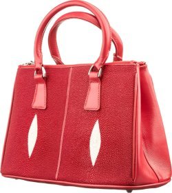 Красная женская сумка из зернистой кожи морского ската STINGRAY LEATHER (024-18513)