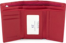 Женский кошелек из фактурной кожи красного цвета с наружной монетницей ST Leather (15607) - 2