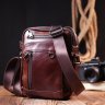 Мужская сумка-барсетка темно-коричневого цвета из натуральной кожи на два отдела Vintage (20829) - 7