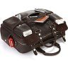 Удобная кожаная сумка коричневого цвета со светлой строчкой VINTAGE STYLE (14052) - 7