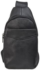 Шкіряний чоловічий слінг чорного кольору BUFFALO BAGS 81663