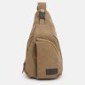 Чоловічий слінг-рюкзак із щільного текстилю кольору хакі Monsen 71763 - 2