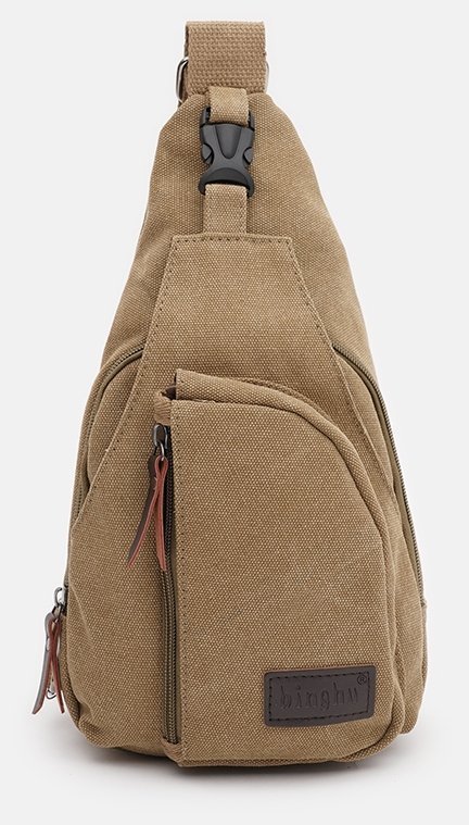 Чоловічий слінг-рюкзак із щільного текстилю кольору хакі Monsen 71763