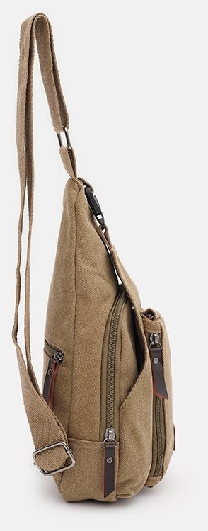 Чоловічий слінг-рюкзак із щільного текстилю кольору хакі Monsen 71763