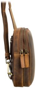 Світло-коричнева компактна чоловіча сумка-слінг із вінтажної шкіри Visconti 81963