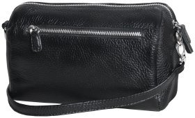Компактна жіноча сумка зі шкіри флотар через плече Vip Collection 102363 чорного кольору