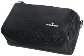 Компактна жіноча сумка зі шкіри флотар через плече Vip Collection 102363 чорного кольору