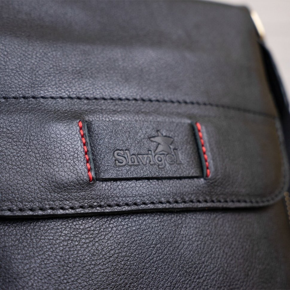 Классическая мужская сумка-планшет на плечо из натуральной кожи SHVIGEL (2419113)